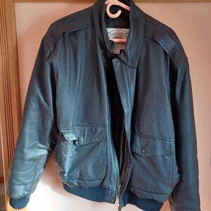 John  Ashford  black leather bomber jacket.
